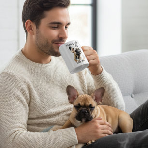 Pet Franse stier Waterverf personaliseren Mok