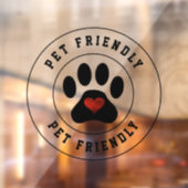 Pet Friendly Label met hardepots Window Cling Raamsticker (Vel 2)