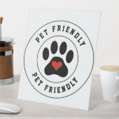 Pet Friendly Label met hartpoot Reclamebord Met Voetstuk (Insitu)