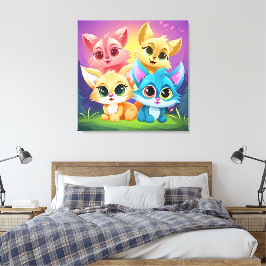 pet friends canvas afdruk (Insitu (Slaapkamer))