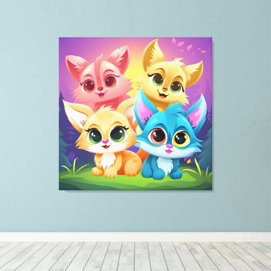 pet friends canvas afdruk (Insitu (Houten vloer))