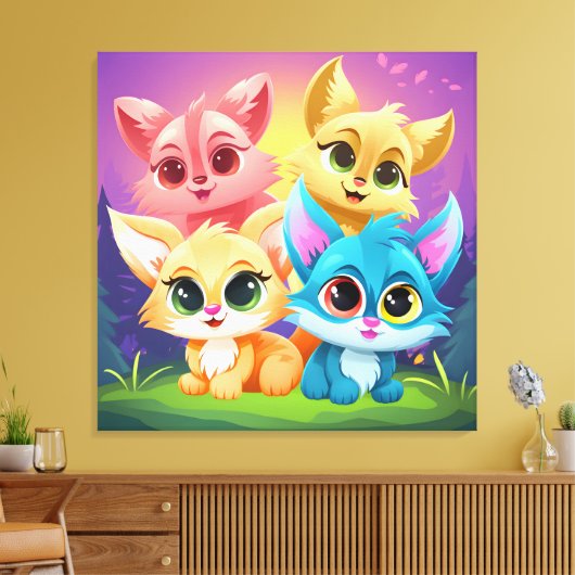 pet friends canvas afdruk (Insitu (Woonkamer))