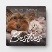Pet Friends Dog Dad Cat mam Gift BFF Besties Foto Fotoplaat (Voorkant)