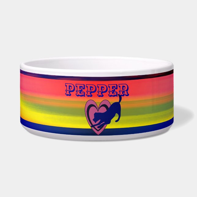 Pet Fun - Ring van kleuren - Abstracte Pet Bowl Voerbakje (Voorkant)