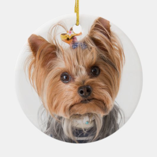 Pet Funny UP-TO-SNOW GOOD Red Pset Snowflake Keramisch Ornament (Achterkant)