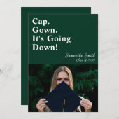 Pet gaat het groene moderne Afstuderen omlaag Kaart (Voorkant / Achterkant)