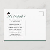 Pet gaat het groene moderne Afstuderen omlaag Uitnodiging Briefkaart (Achterkant)