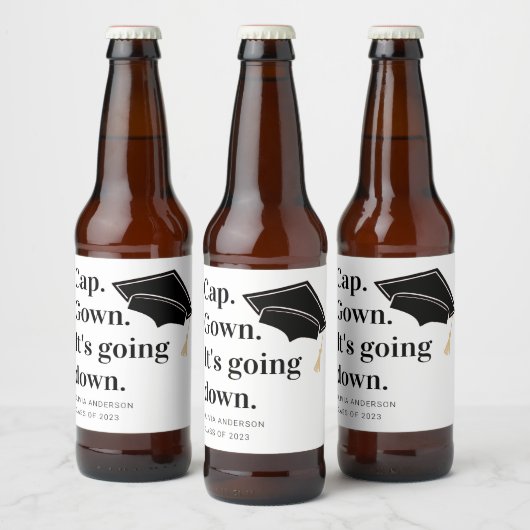 Pet gaat naar beneden. bier etiket (Flessen)