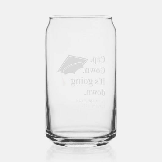 Pet gaat naar beneden. blikvorm glas (Achterkant)