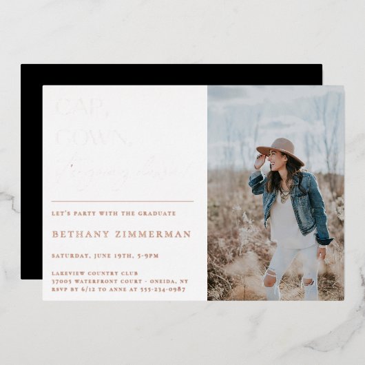 Pet gaat naar beneden. folie uitnodiging (Voorkant / Achterkant)