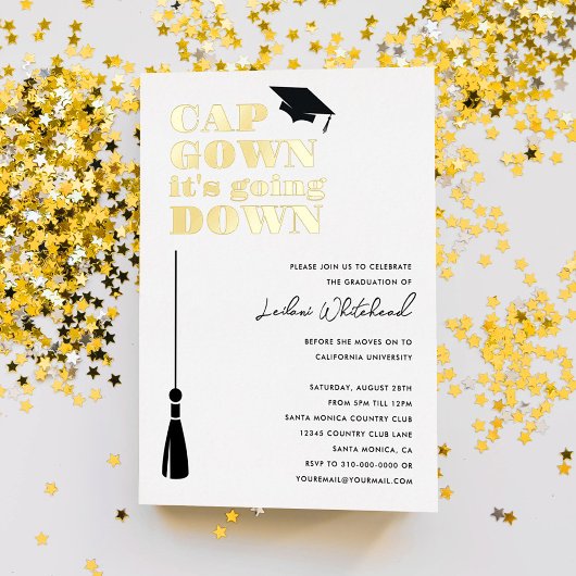 Pet gaat naar beneden. folie uitnodiging