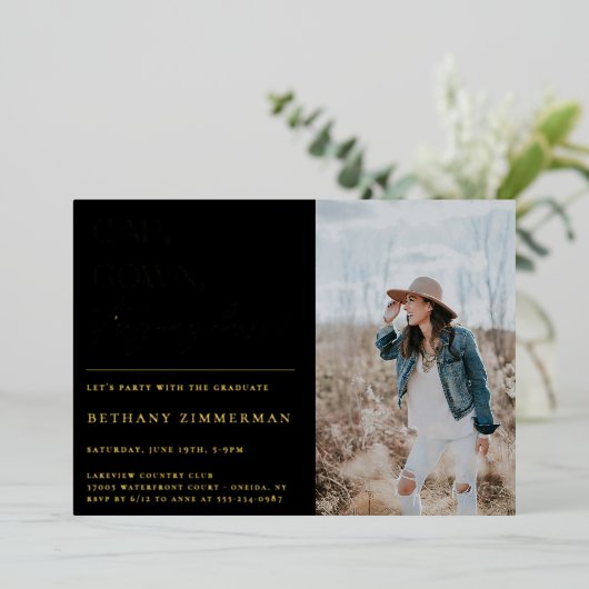 Pet gaat naar beneden. folie uitnodiging (Staand Voorkant)