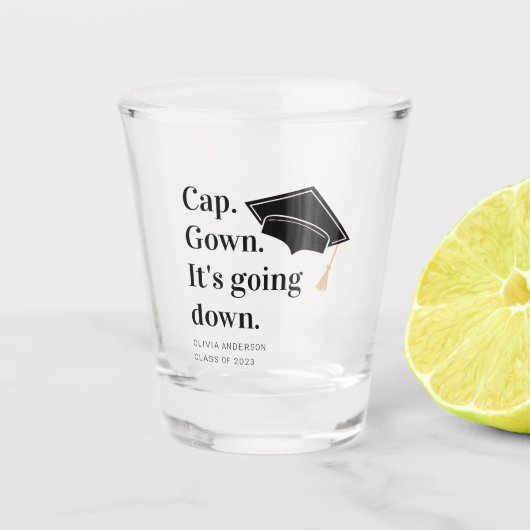 Pet gaat naar beneden. shot glas (Voorkant)