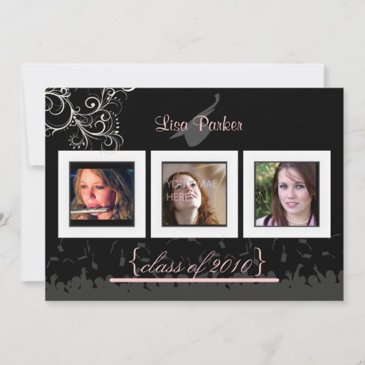 Pet + Gegeven + Zwemelen Afstuderen Uitnodiging/Fo Kaart (Voorkant)