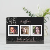 Pet + Gegeven + Zwemelen Afstuderen Uitnodiging/Fo Kaart (Staand voorkant)