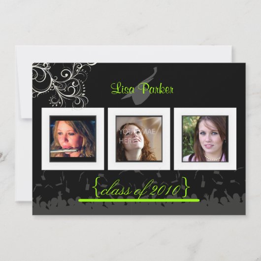 Pet + Gegeven + Zwemelen Afstuderen Uitnodiging/Fo Kaart (Voorkant)