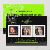 Pet + Gegeven + Zwemelen Afstuderen Uitnodiging/Fo Kaart (Voorkant / Achterkant)