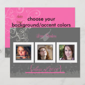 Pet + Gegeven + Zwemelen Afstuderen Uitnodiging/Fo Kaart (Voorkant / Achterkant)