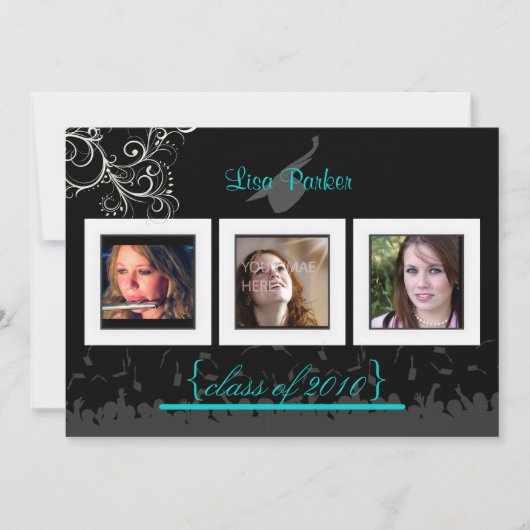 Pet + Gegeven + Zwemelen Afstuderen Uitnodiging/Fo Kaart (Voorkant)