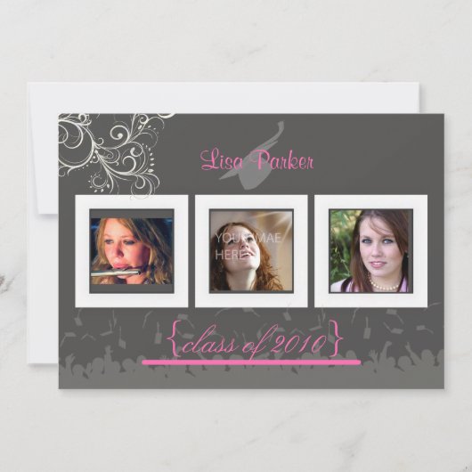 Pet + Gegeven + Zwemelen Afstuderen Uitnodiging/Fo Kaart (Voorkant)