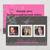 Pet + Gegeven + Zwemelen Afstuderen Uitnodiging/Fo Kaart (Voorkant / Achterkant)