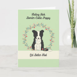 Pet Get Well Kaart for Border Collie Puppy