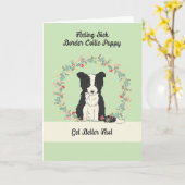 Pet Get Well Kaart for Border Collie Puppy (Gele Bloem)