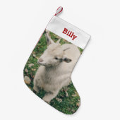 Pet Goat Lover Foto & Naam Gepersonaliseerd Kleine Kerstsok (Voorkant (Hangend))