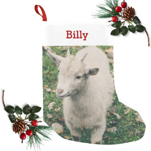 Pet Goat Lover Foto & Naam Gepersonaliseerd Kleine Kerstsok