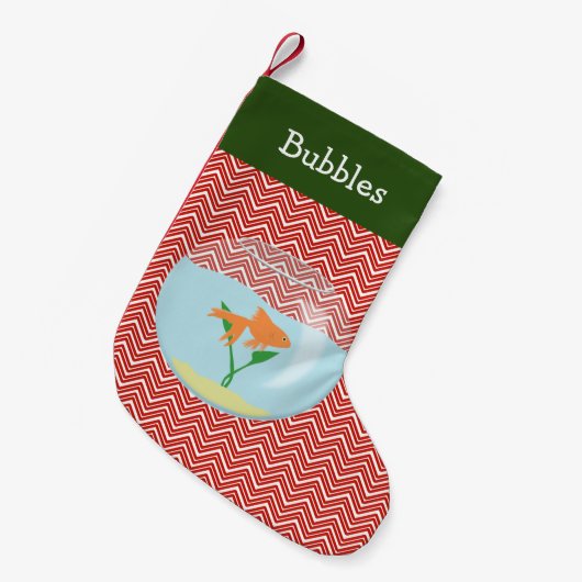 Pet Goldfish Personalized Kleine Kerstsok (Voorkant (Hangend))