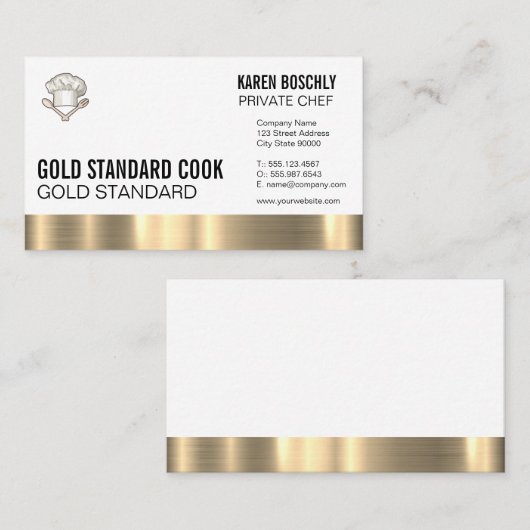 Pet | Goudmetaaltrim Visitekaartje (Voorkant / Achterkant)