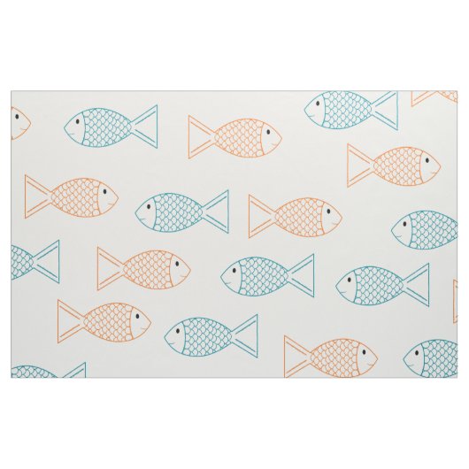 Pet Goudvis / Koi Karper Vis Print Patroon Stof (Fat Quarter)