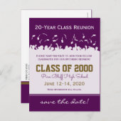 Pet & Gown Class Reunion Save-the-Date Briefkaart (Voorkant / Achterkant)