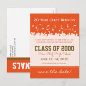 Pet & Gown Class Reunion Save-the-Date Briefkaart (Voorkant / Achterkant)