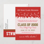 Pet & Gown Class Reunion Save-the-Date Briefkaart (Voorkant / Achterkant)