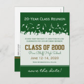 Pet & Gown Class Reunion Save-the-Date Briefkaart (Voorkant / Achterkant)