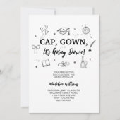 Pet Gown Het gaat naar beneden Afstuderen Invitati Kaart (Voorkant)