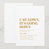 Pet. Gown. Het gaat naar beneden Afstuderen uitnod Kaart (Voorkant / Achterkant)
