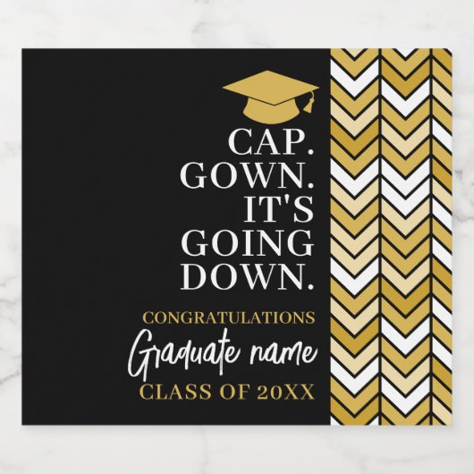 Pet Gown It's Going Down - Naam Modern Afstuderen Bier Etiket (Enkel label)