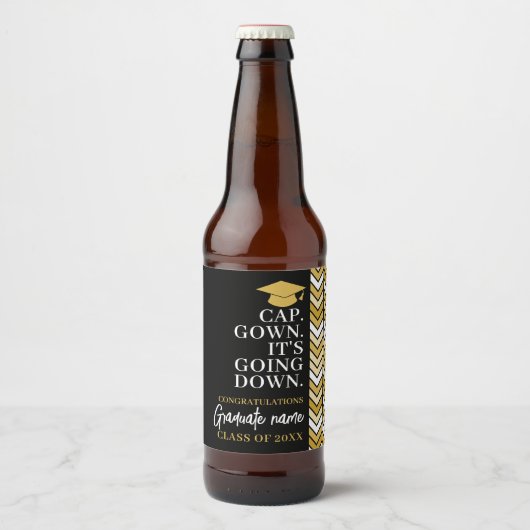 Pet Gown It's Going Down - Naam Modern Afstuderen Bier Etiket (Voorkant)