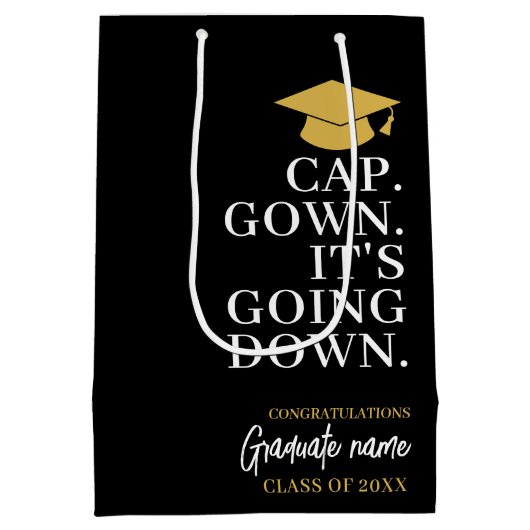 Pet Gown It's Going Down - Naam Modern Afstuderen Medium Cadeauzakje (Achterkant)