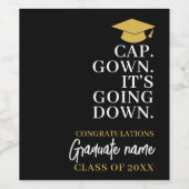 Pet Gown It's Going Down - Naam Modern Afstuderen Wijn Etiket (Enkel label)