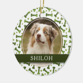 Pet Green Bone Hearts Patroon 2 Foto Keramisch Ornament (Links)