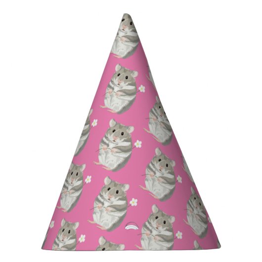  Pet grijze en witte hamster Pattern Feesthoedjes (Rechts)