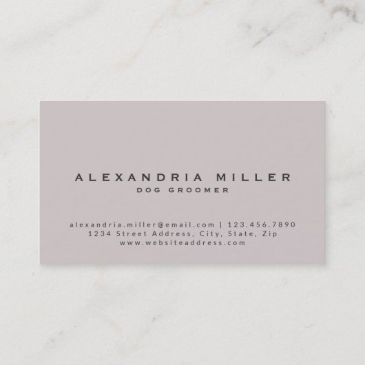 Pet Groomer | Bleke Blush roze verfdrukken Visitekaartje (Achterkant)