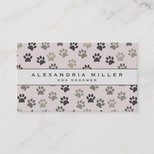 Pet Groomer | Bleke Blush roze verfdrukken Visitekaartje (Voorkant)