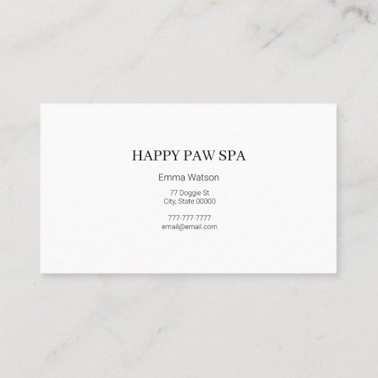 Pet Groomer, Dog Grooming Visitekaartje (Achterkant)