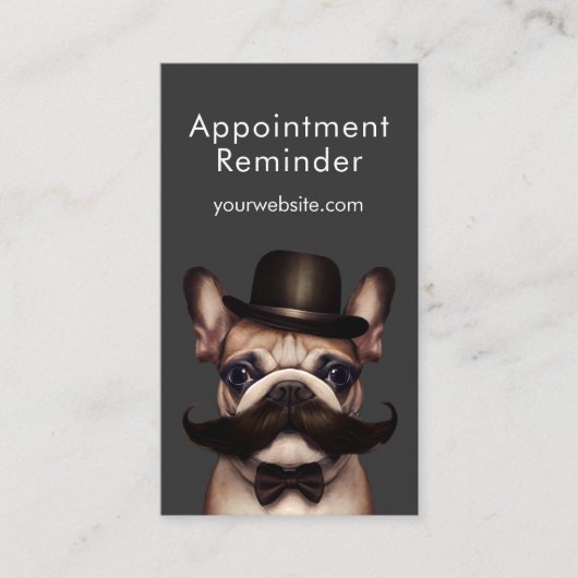 Pet Groomer Fun French Bulldog Afsprakenkaartje (Voorkant)