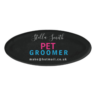 PET-groomer, hondenwandelaar, ontwerperkunstenaar Naambadge