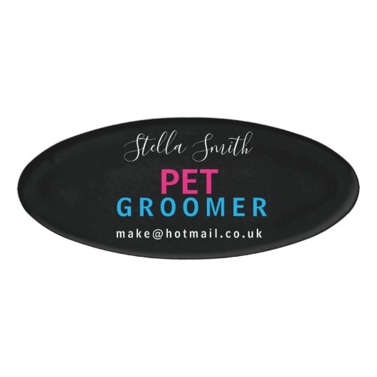 PET-groomer, hondenwandelaar, ontwerperkunstenaar Naambadge (Voorkant)